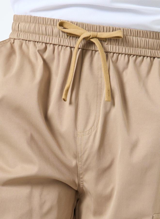 Styli Men Beige Woven Relaxed Fit Open Hem Joggers - Image 3