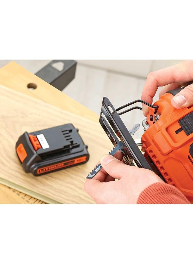 BLACK+DECKER - Electric Pendulum Jigsaw Variable Speed 0 2500 Rpm 3 Position Pendulum Tool Free Blade Change Fits T And U Shank Blades Efficient And Precise Orange Black Bdcjs18N Xj - Image 1