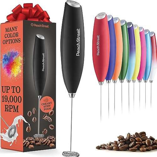 Powerful Handheld Milk Frother Mini Milk Foamer Battery Operated Not included Stainless Steel Drink Mixer for Coffee Lattes Cappuccino Frappe Matcha Hot Chocolate