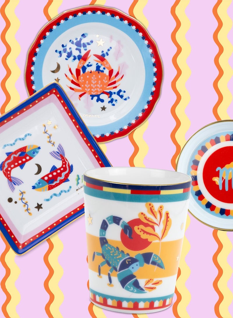 Baci milano Porcelain Cup with Lid/Saucer – Scorpio (Ø 9 cm, H 12 cm) - Image 3