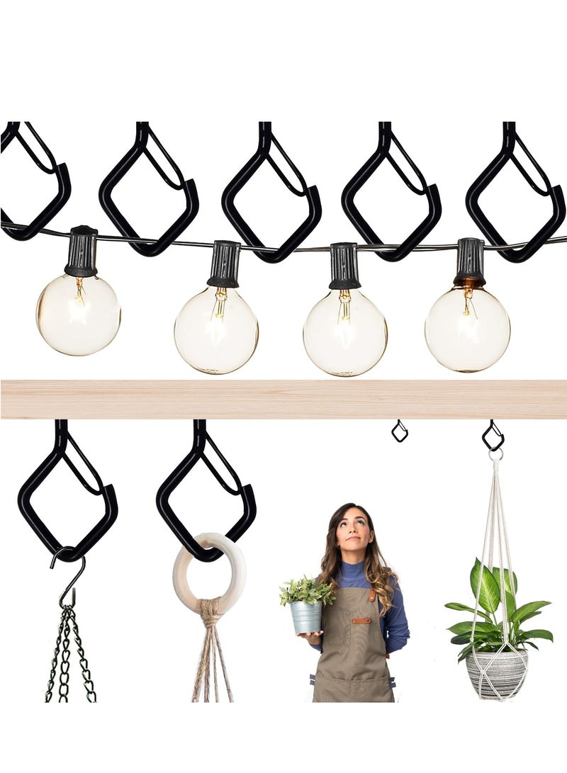 Excefore 20 Pack Q-Hanger Hooks Screw Hooks for Outdoor String Lights Mounted on Wall Ceiling Suitable for Hanging Plants Lights & Patio Lights - Image 4