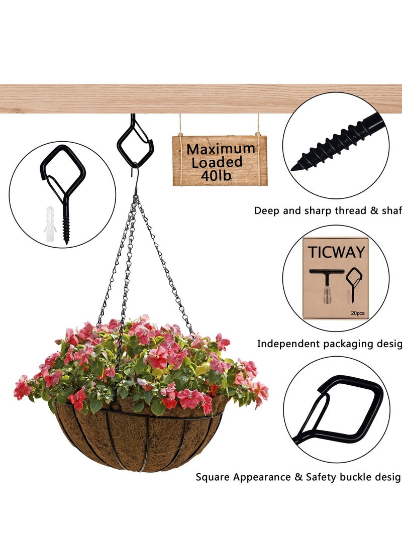 Excefore 20 Pack Q-Hanger Hooks Screw Hooks for Outdoor String Lights Mounted on Wall Ceiling Suitable for Hanging Plants Lights & Patio Lights - Image 3