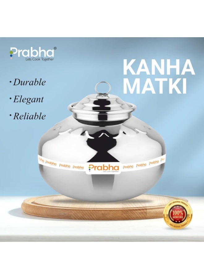 Prabha Stainless Steel Kanha Matki 12.4L - Modern Design, Ideal Storage Solution for Home & Kitchen - Image 2