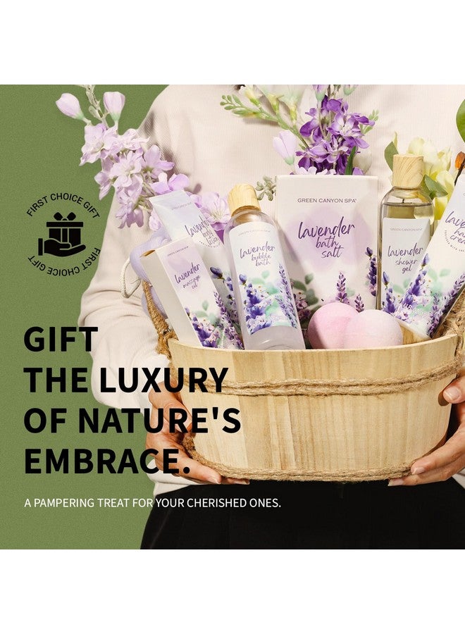 Green Canyon Spa Green Canyon Spa Gift Baskets for Women - Lavender Bath Gift Sets - 11pcs with Bubble Bath, Shower Gel, Body Lotion, Bath Bombs, Essential Oil, Green Canyon Spa Gifts for Women, Birthday Gifts Idea - Image 2