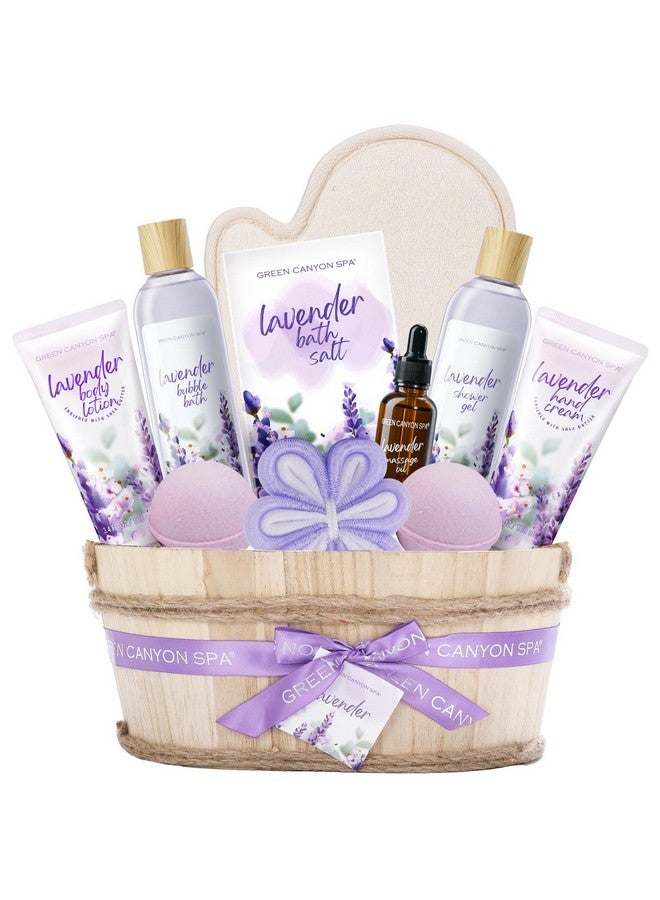 Green Canyon Spa Green Canyon Spa Gift Baskets for Women - Lavender Bath Gift Sets - 11pcs with Bubble Bath, Shower Gel, Body Lotion, Bath Bombs, Essential Oil, Green Canyon Spa Gifts for Women, Birthday Gifts Idea - Image 1