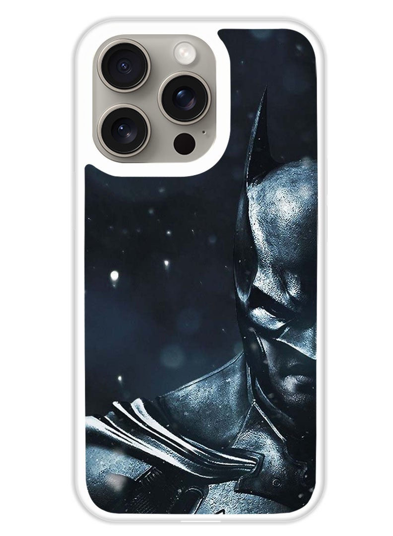 Theodor Protective Case Cover For APPLE IPHONE 15 Pro Max Batman Show Half Face  (White Bumper) - Image 1