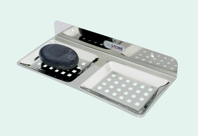 STAINLESS STEEL DOUBLE SOAP HOLDER SOAP STANDS SOAP CASE SOAP DISH SOAP TRAY FOR BATHROOM ACCESSORIES SQUARE