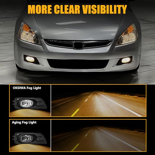 OKSIWA Halogen Fog Light for 2006 2007 Honda Accord Sedan,Fog lamp Assembly Replacement, IP67 Waterproof, Clear Lens,Include Fog Wiring Harness - Image 5