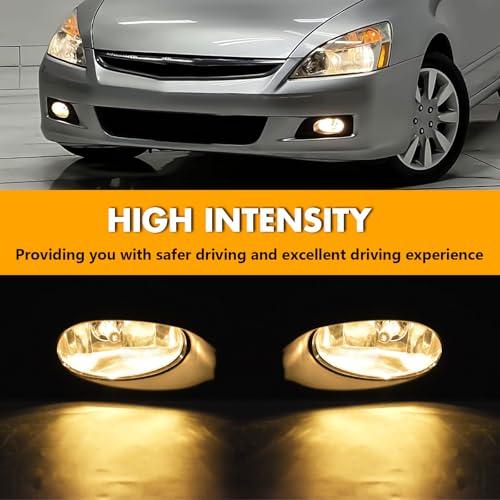 OKSIWA Halogen Fog Light for 2006 2007 Honda Accord Sedan,Fog lamp Assembly Replacement, IP67 Waterproof, Clear Lens,Include Fog Wiring Harness - Image 2