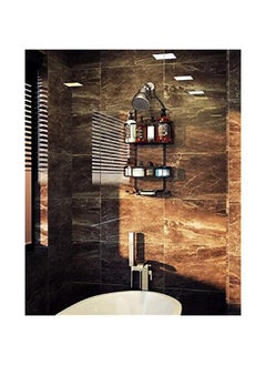 MIXDE Bathroom Hanging Shower Organizer, Over Head Shower Caddy Basket with Hooks for Razor and Sponge, Rustproof Stainless Steel, Black  - Image 5