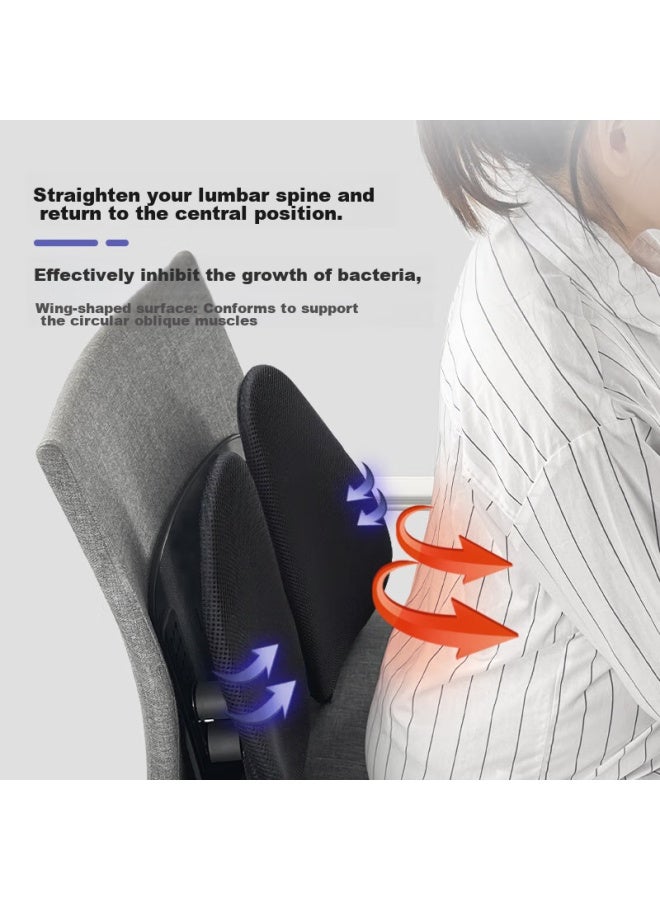 Foojo Lumbar Support, Back Cushion For Long Sitting, Waist Protection Device, Ergonomic Seat Backrest Pad For Office And Car, Lumbar Support - Image 3