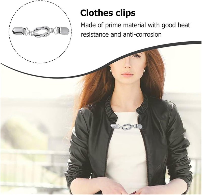 Cinch Clip Cinch Clip 6pcs Retro Sweater Clips Vintage Alloy Collar Shawl Clothes Decorations Knitwear Accessories for Variety of Shirts - Image 5
