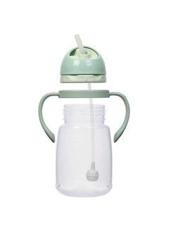 Nabhya Baby Joy Spill Proof Kids Transparent With Gravity Ball Straw Sipper Cup Water Bottle With Handles 250 Ml (Green)  - Image 4