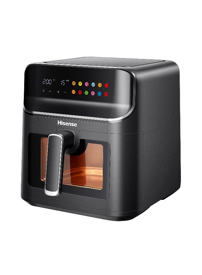 Hisense 6.7L Capacity Air Fryer, 1350W Power, 200℃ Temperature, 10 Present Cooking Menu, Visible Basket, Colorful Touch Panel, 360°Circulation (H06AFBS2S3 Black) 6.7 L 1350 W Air Fryer Black - Image 4