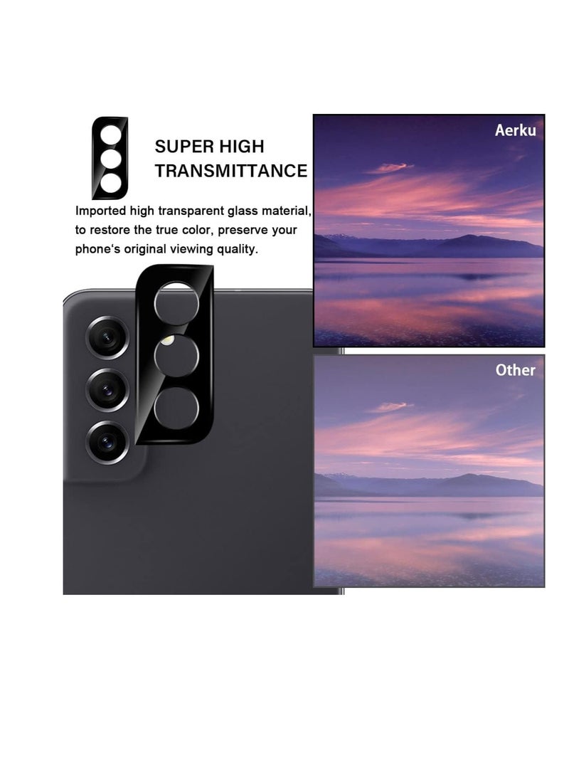 Generic - Samsung Galaxy S21 FE 5G Camera Protector Tempered Glass Screen Protector HD [Full Coverage][Anti-Scratch] Drop Protection Ultra Clear/Thin Lens Protector Case - Black - Image 1