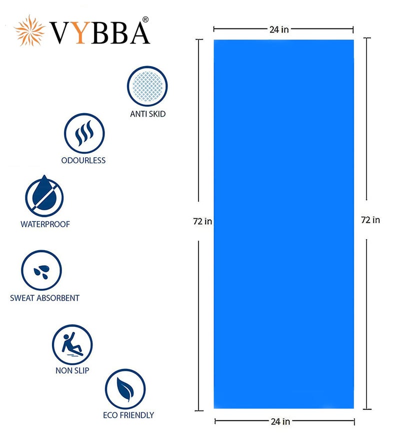 VYBBA 6 MM 100% EVA Yoga Mat with Bag Cover for Gym Workout and Yoga Exercise Odour free Anti-Slip Yoga Mat for Men & Women Fitness Blue - Image 5