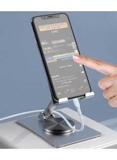Dexmon Metal Foldable Desktop Phone Holder Tablet Stand 360 Degree Rotating Adjustable  - Image 3