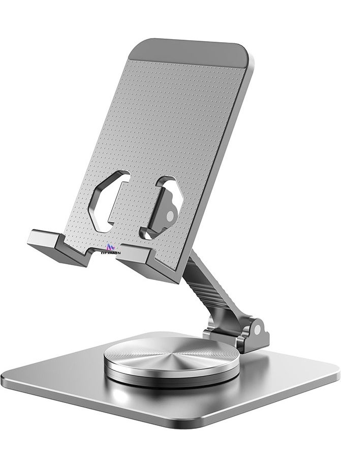 Dexmon - Metal Foldable Desktop Phone Holder Tablet Stand 360 Degree Rotating Adjustable - Image 1