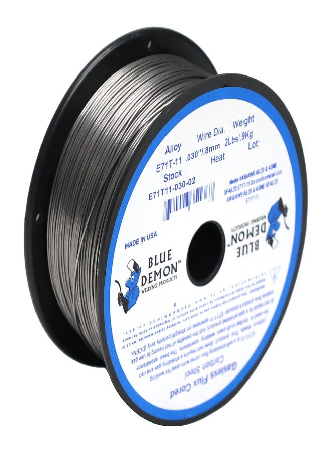 سلك لحام بلو ديمون E71T-11 × 0.030 × 2 رطل بدون غاز، بكرة سلك لحام ذو قلب تدفق - Image 1