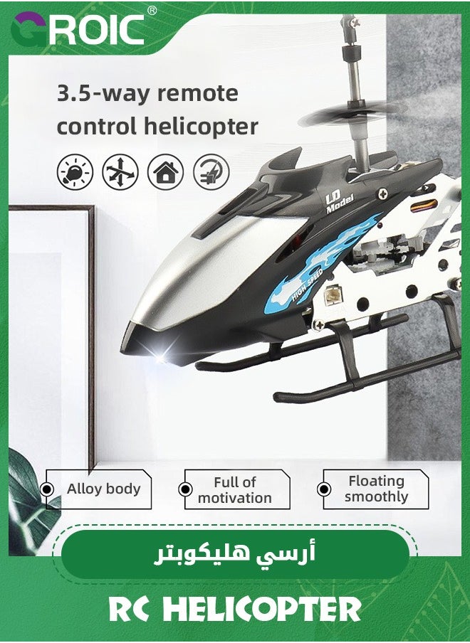 GROIC RC Helicopter, 3.5 GHz Remote Control Helicopter with LED Light and Altitude Hold, One Key Take Off/Landing, Mini Helicopter Remote Helicopter Toys, 3.5 Channe Flying Helicopter Toy, Altitude Hold  - Image 2
