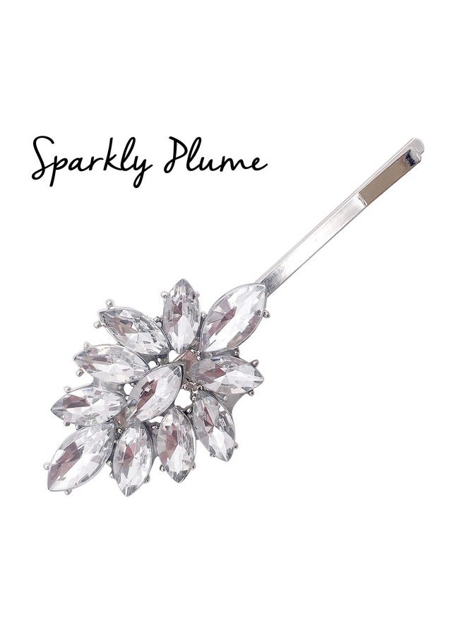 Lizzie Kay 5-Pack Vintage Crystal Decorative Bobby Pins Hair Accessories Silver Tone Women  - Image 3
