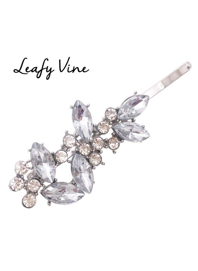 Lizzie Kay 5-Pack Vintage Crystal Decorative Bobby Pins Hair Accessories Silver Tone Women  - Image 4