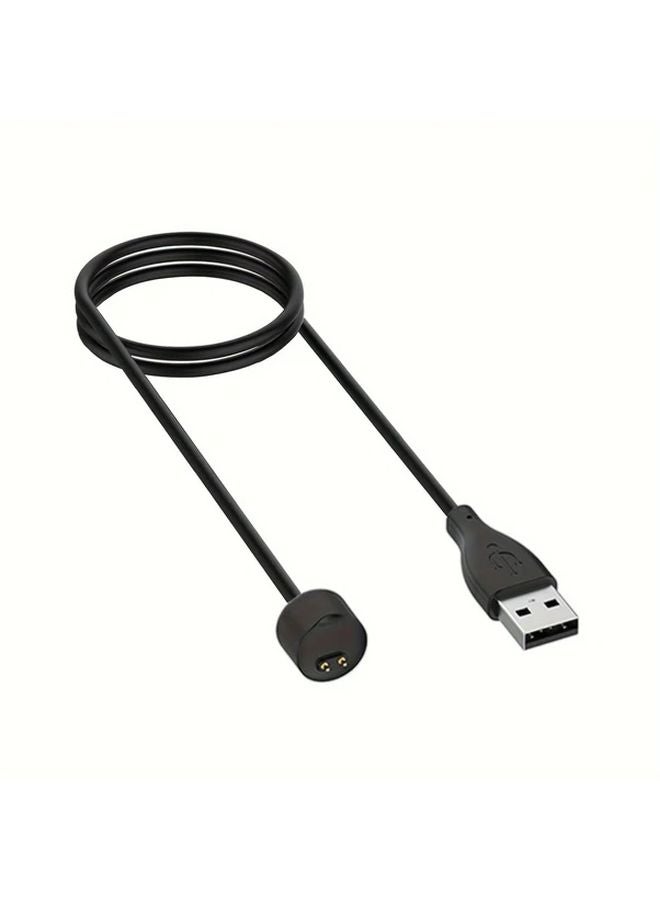 كابل شحن مغناطيسي أسود لـ Mi Band 5 و6 و7 مع شحن سريع لساعة الذكية، نواة نحاسية، USB - Image 1