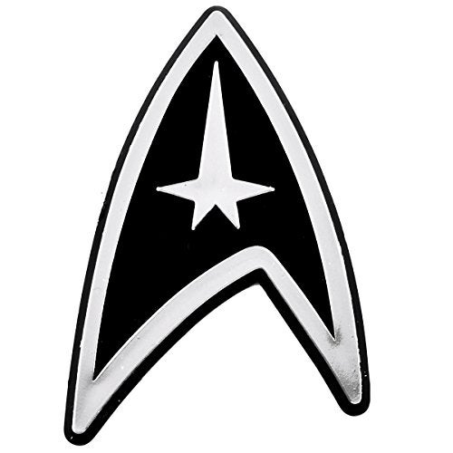 EvolveFISH ST Starfleet Insignia Logo Plastic Auto Emblem - [Silver][2 1/4'' x 3 1/4''] - Image 1