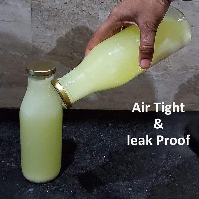 ASIDEA Glass Bottles Set of 2 200 ml Capacity Leak proof Airtight lid transparent glass Bottle with Metal black Lid Perfect for Home Milk cold coffee Juicing Water Smoothie 200ml 2 - Image 4