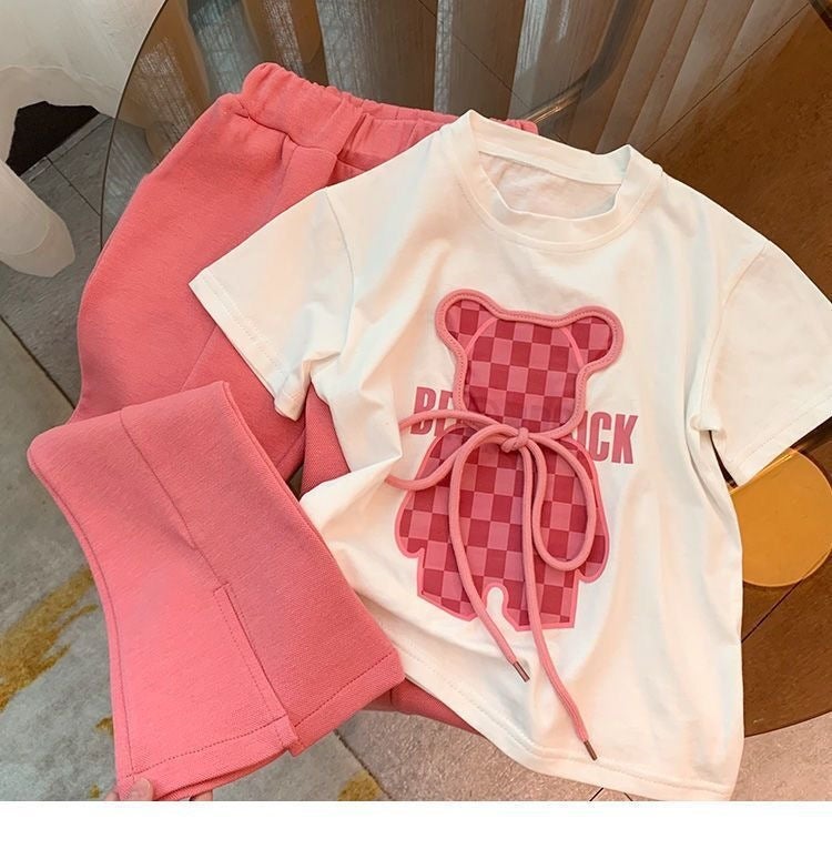 Girls Cartoon Fashion Sportswear Set Picture color suit 
