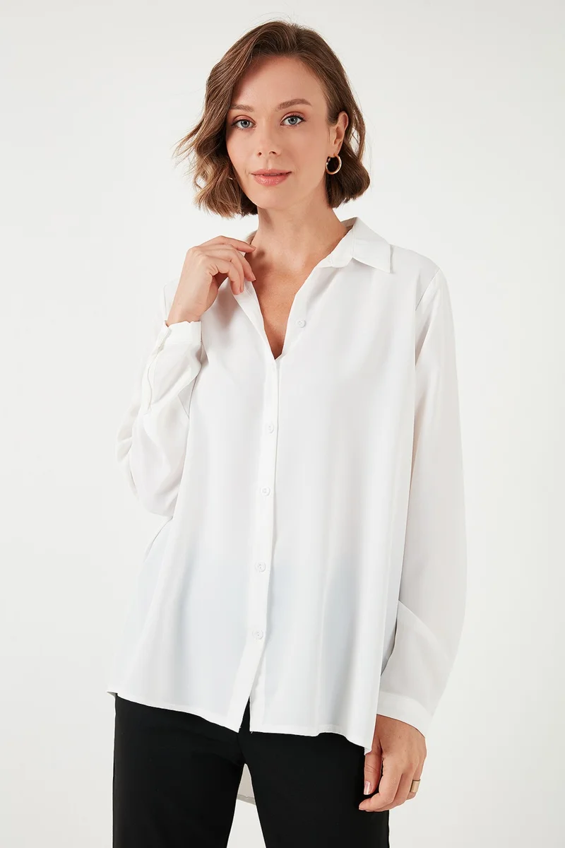 Lela Casual Cut Long Back Shirt Women's Shirt 6118728W4