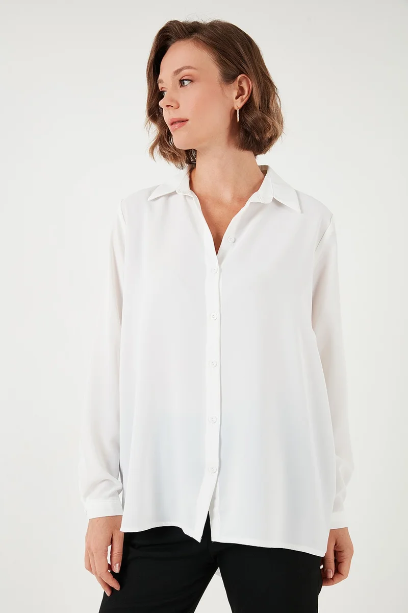Lela Casual Cut Long Back Shirt Women's Shirt 6118728W4