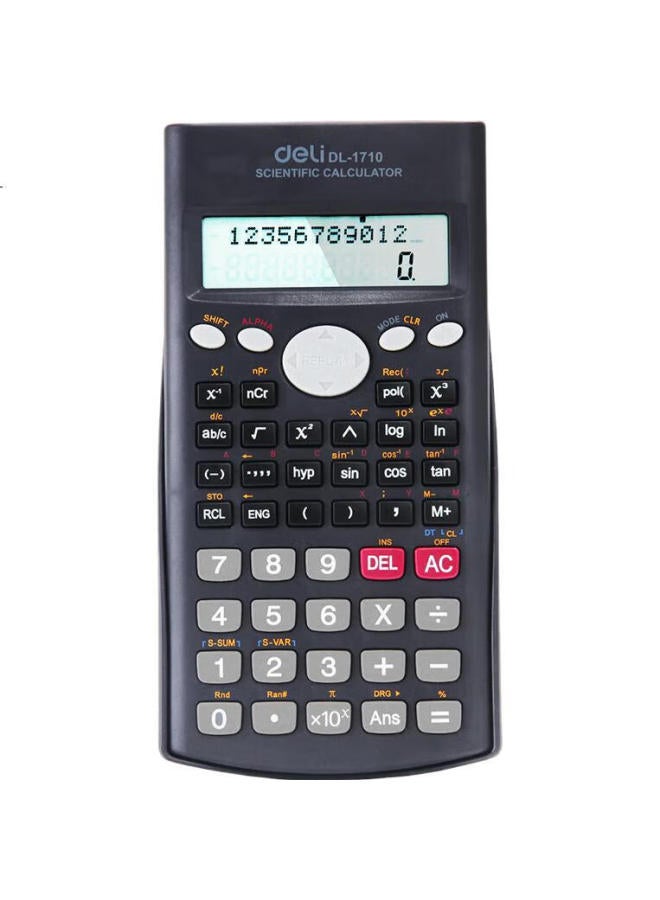 Deli Large Screen Dual-Line Display Slide Protection Cover Scientific Calculator, Dark Blue, 1710 - Image 2