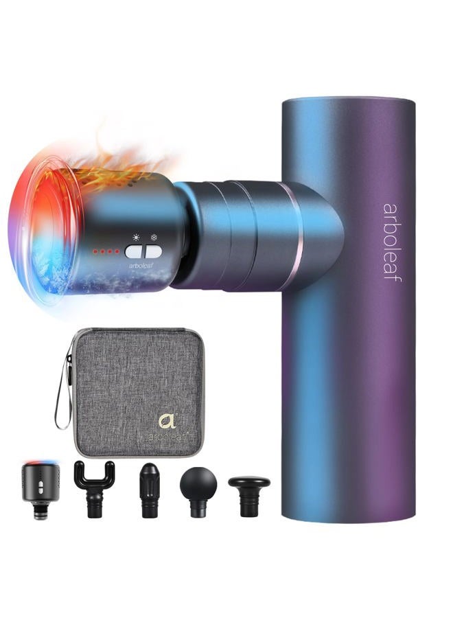 arboleaf Mini Massage Gun with Heat and Cold, Percussion Deep Tissues Muscle Massager, Full-Metal Travel Massage Gun, Portable Handheld Massager for Office Gifts for Him, Home, Athletes - Image 1