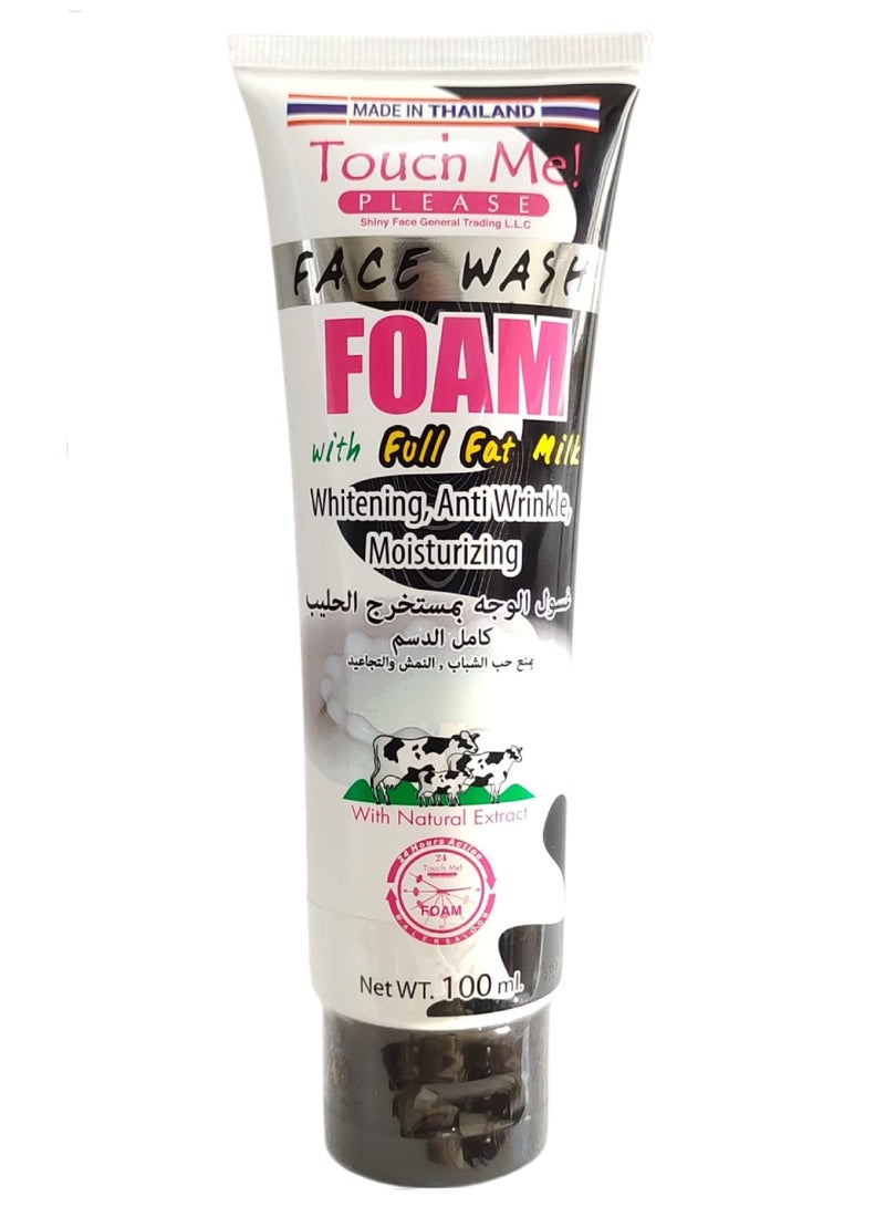 Face Wash Fome With Full Fat Milk Whitening,Anti Wrinkle,Moisturizing 100ML