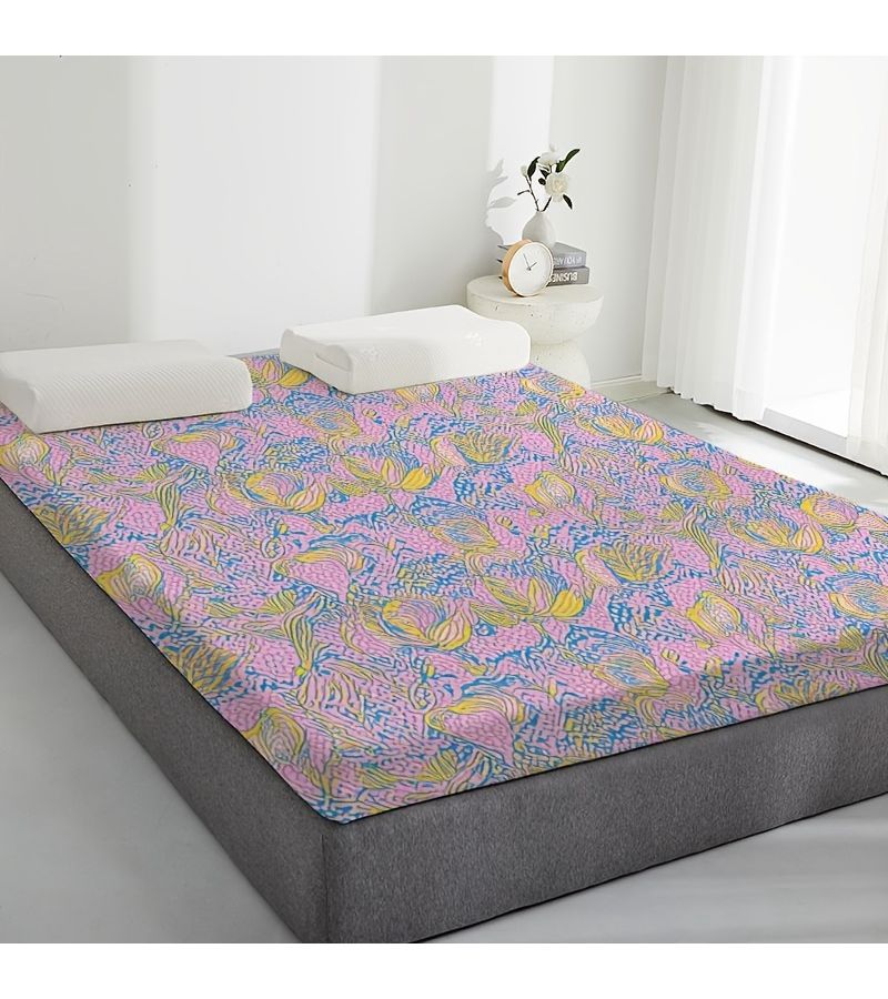طباعة رقمية على مرتب رقيق بسمك 3.4 سم (35.43 × 78.74 بوصة) لغرفة النوم والمبيت والمخيمات والسفر، خفيف الوزن، قابل للحمل، وموفر للمساحة. - Image 1