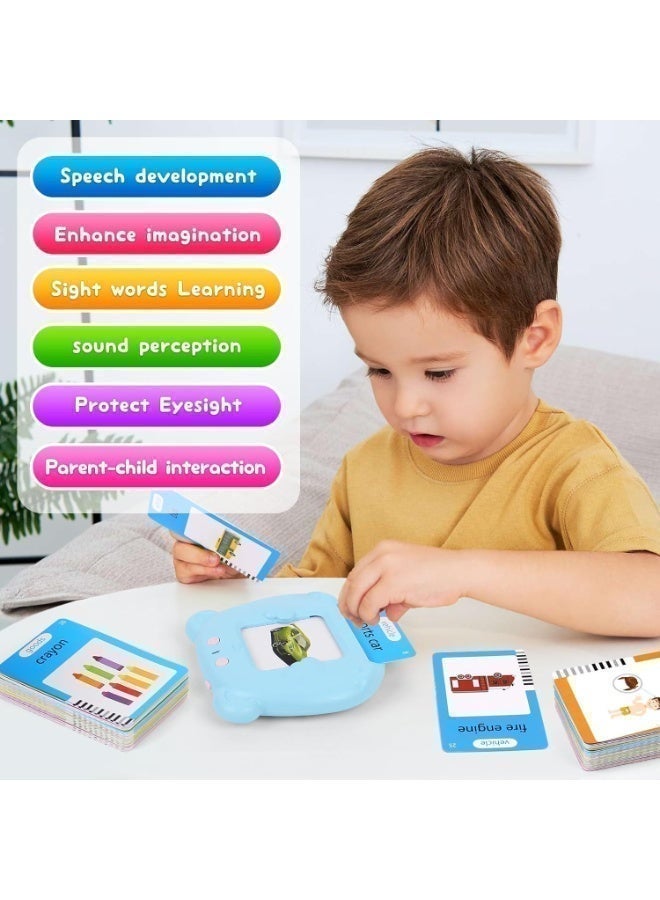 Type C model bilingual early learning flashcards for children, featuring 510 double-sided square word cards (a total of 255 common familiar words), covering themes such as animals, daily necessities, vehicles, food, fruits, vegetables, clothing, nature, people, professions, and shapes. Both the cards and the reader support Arabic and English. An excellent gift for boys and girls. - Image 2