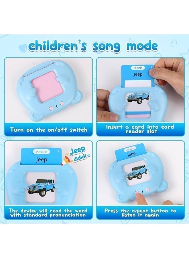 Type C model bilingual early learning flashcards for children, featuring 510 double-sided square word cards (a total of 255 common familiar words), covering themes such as animals, daily necessities, vehicles, food, fruits, vegetables, clothing, nature, people, professions, and shapes. Both the cards and the reader support Arabic and English. An excellent gift for boys and girls. - Image 3