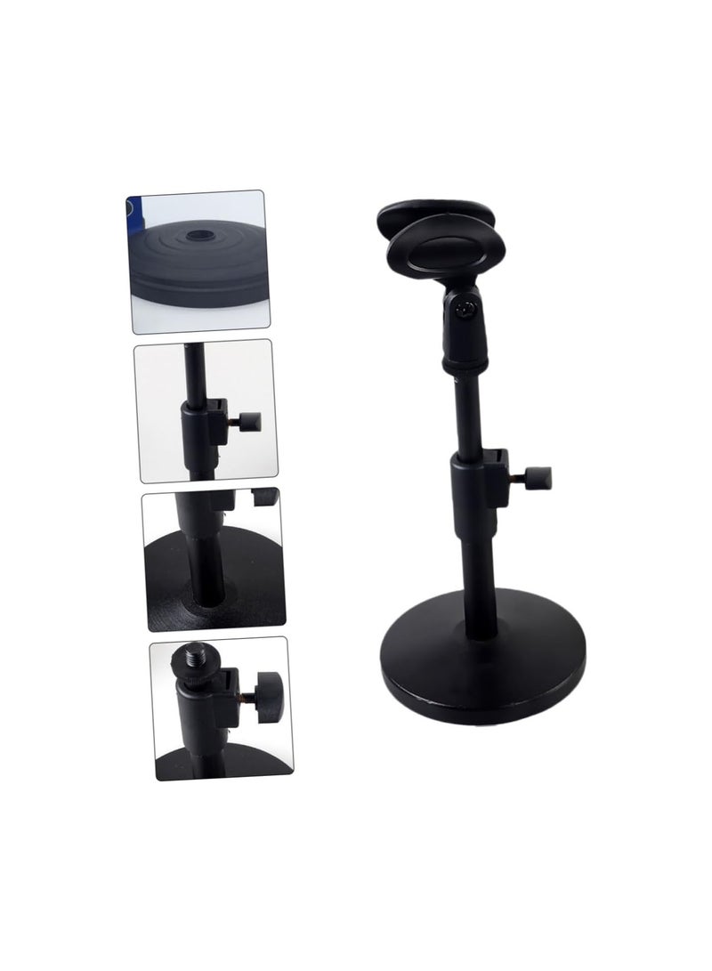 GGOOT 2pcs microphone stand table microphone fixing stand Fixing Frame for Meeting microphone desktop stand desktop tablet holder Microphone Bracket adjustable online class disc plastic Black  - Image 5