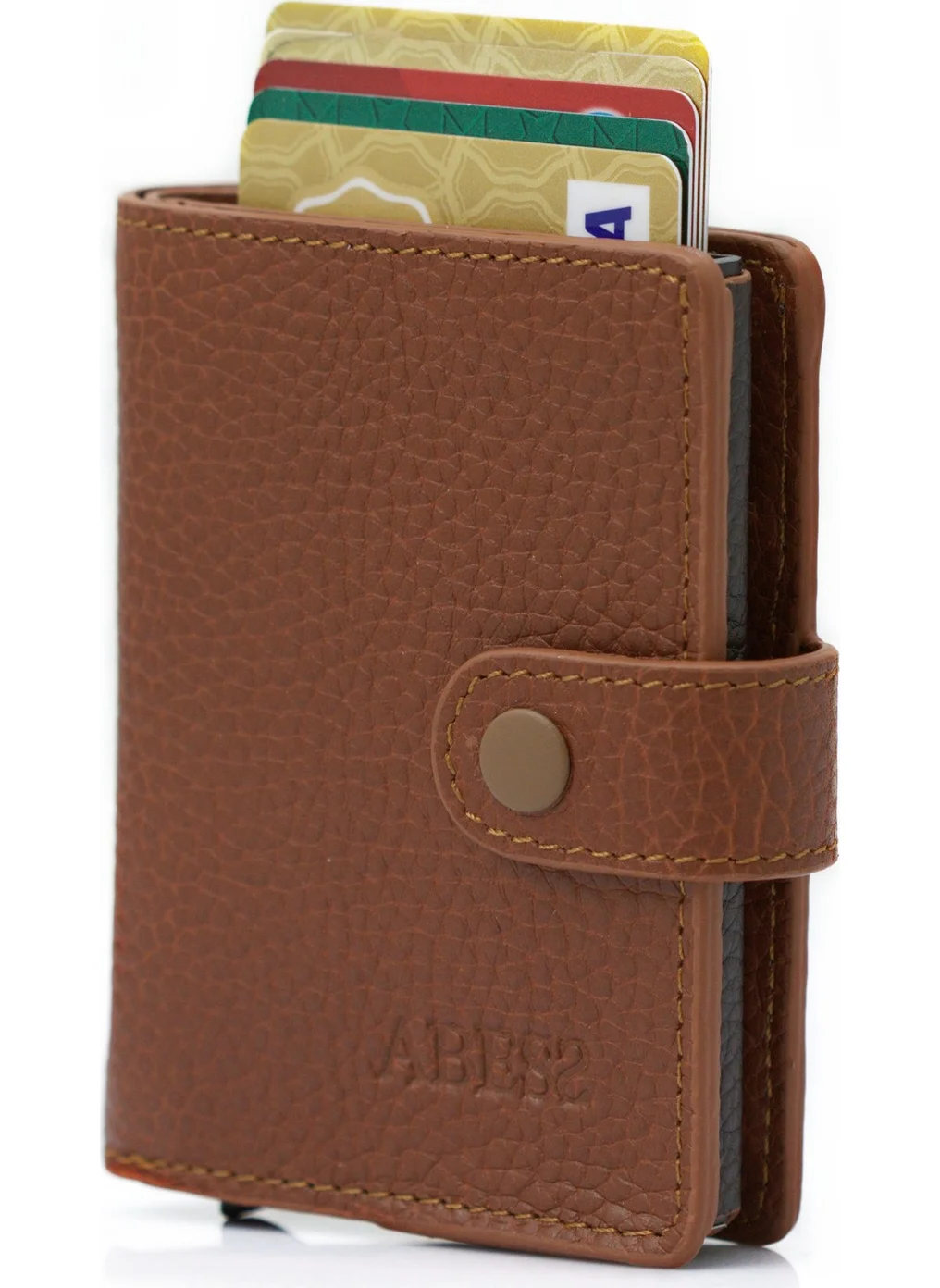 Abess Card Holder Wallet , Luxury Leather Mechanism Wallet Card Holder