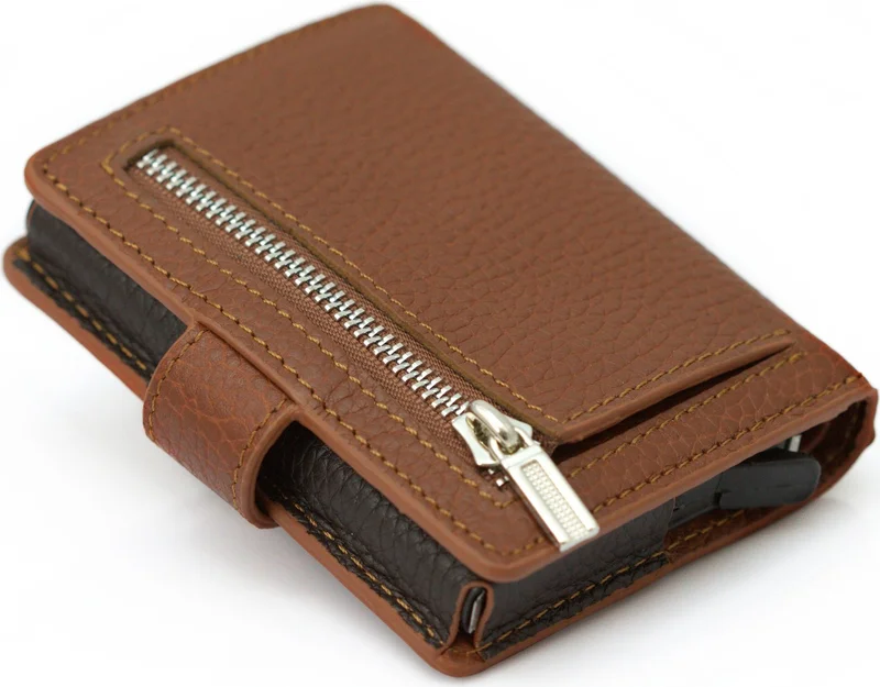 Abess Card Holder Wallet , Luxury Leather Mechanism Wallet Card Holder