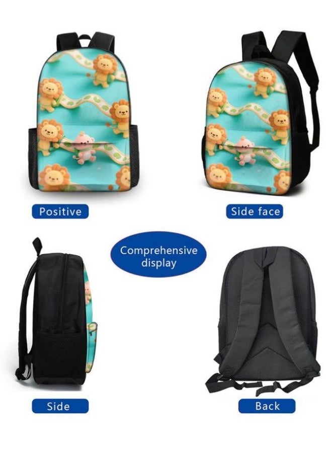 Bright Li Fire Unlock the new fashion of childish fun! Three-piece set of bags, cartoon elements for children and teenagers (students, children, friends' outings, mountain climbing, schooling, etc. can be used) - 16 - Image 3