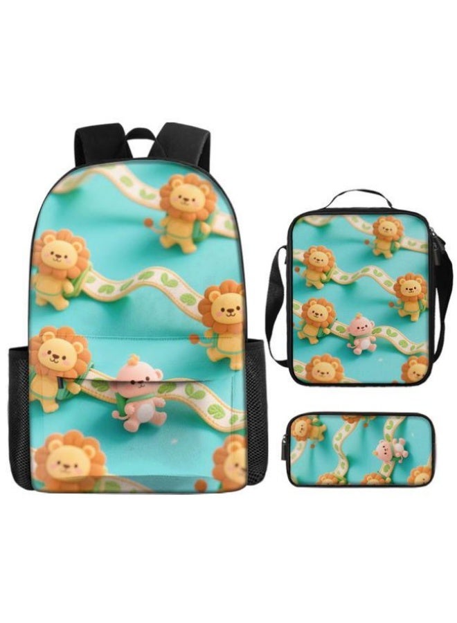 Bright Li Fire Unlock the new fashion of childish fun! Three-piece set of bags, cartoon elements for children and teenagers (students, children, friends' outings, mountain climbing, schooling, etc. can be used) - 16 - Image 2