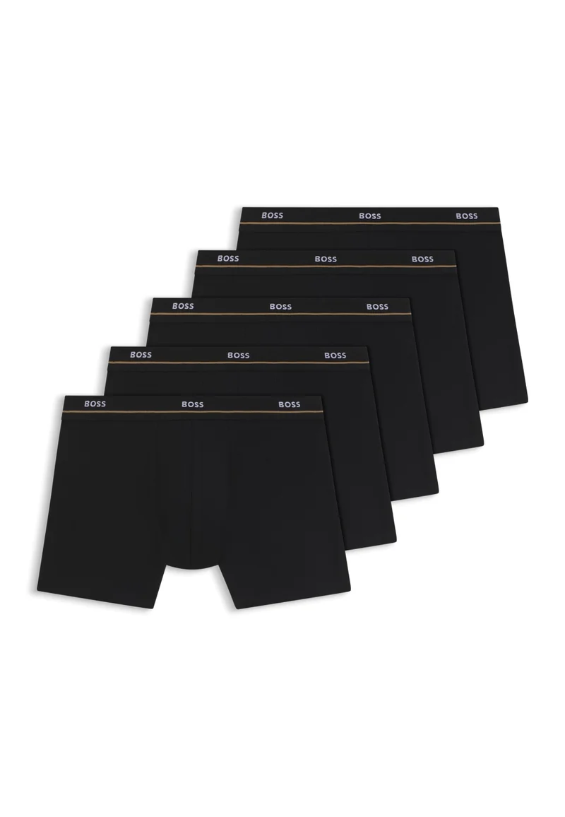 Five-pack of logo-waistband stretch-cotton boxer briefs