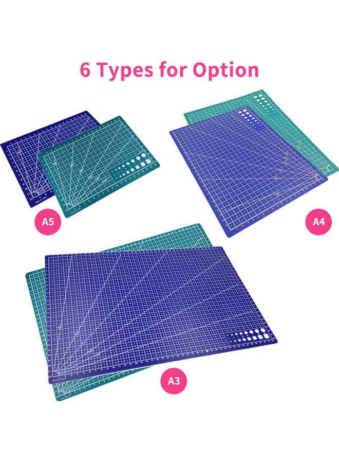 NIBEMINENT A5 Grid Lines Angle Single Sided Cutting Board Blue - Image 5