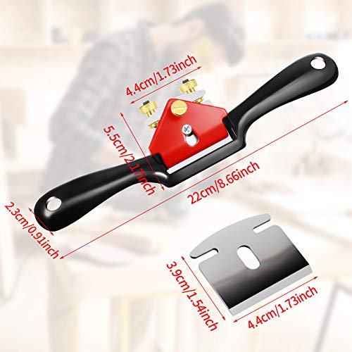 Minatee Adjustable Spokeshave with Flat Base and 5 Metal Blade Smooth Planes Working Hand Tool for Wooden Craft Carver Wood Working - Image 2