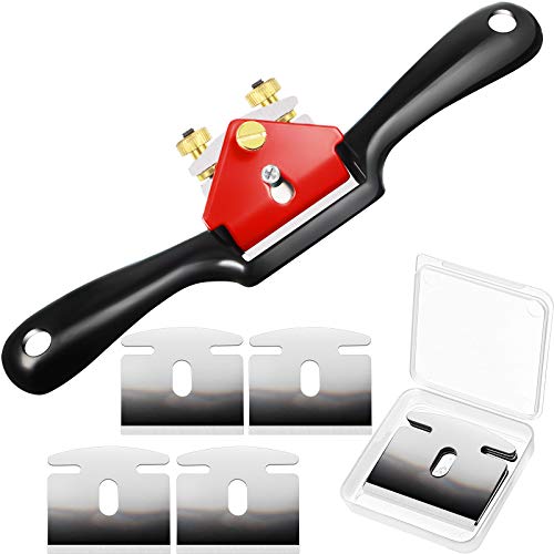 Minatee Adjustable Spokeshave with Flat Base and 5 Metal Blade Smooth Planes Working Hand Tool for Wooden Craft Carver Wood Working - Image 1