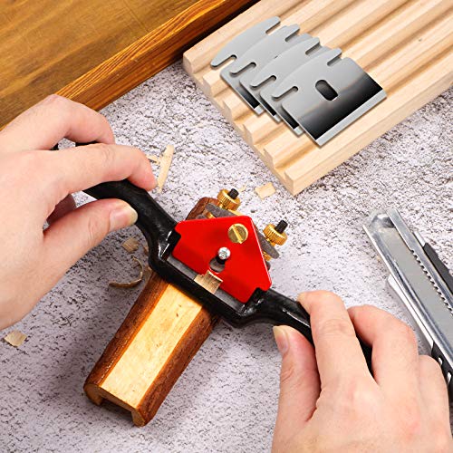 Minatee Adjustable Spokeshave with Flat Base and 5 Metal Blade Smooth Planes Working Hand Tool for Wooden Craft Carver Wood Working - Image 4