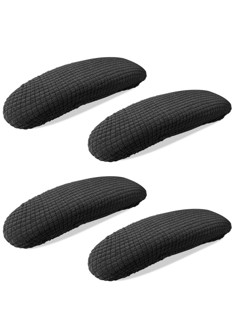 SYOSI Chair Arm Pad Covers, Office Chair Armrest Cover Removable Elastic Washable Waterproof Fabricchair Armrest Covers Soft Armrest Cushion Pad For Home Or Office Chair(2 Pair Black) - Image 1