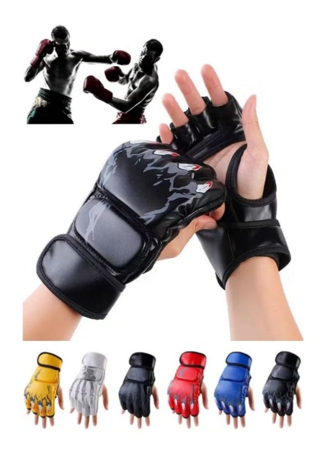 Generic Kickboxing Sparring Gloves MMA Gloves for Men Women Half Finger Boxing Gloves Fighting Gloves Boxing Gloves for Punching Bag Training UFC Gloves  - Image 1